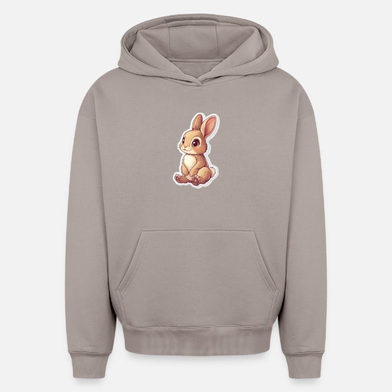 Lièvre - Sweat à capuche unisexe oversize épais SPREAD - taupe