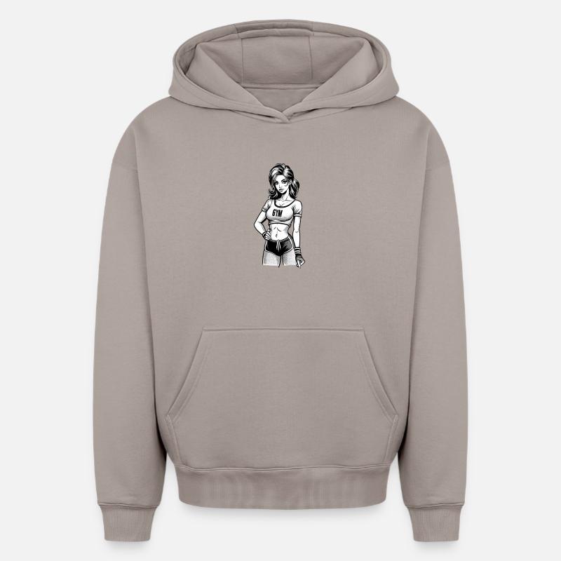 Fille de gym - Sweat à capuche unisexe oversize épais SPREAD - taupe
