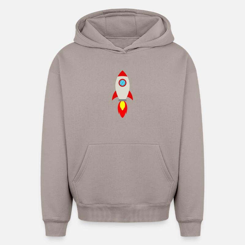 Espace fusée - Sweat à capuche unisexe oversize épais SPREAD - taupe
