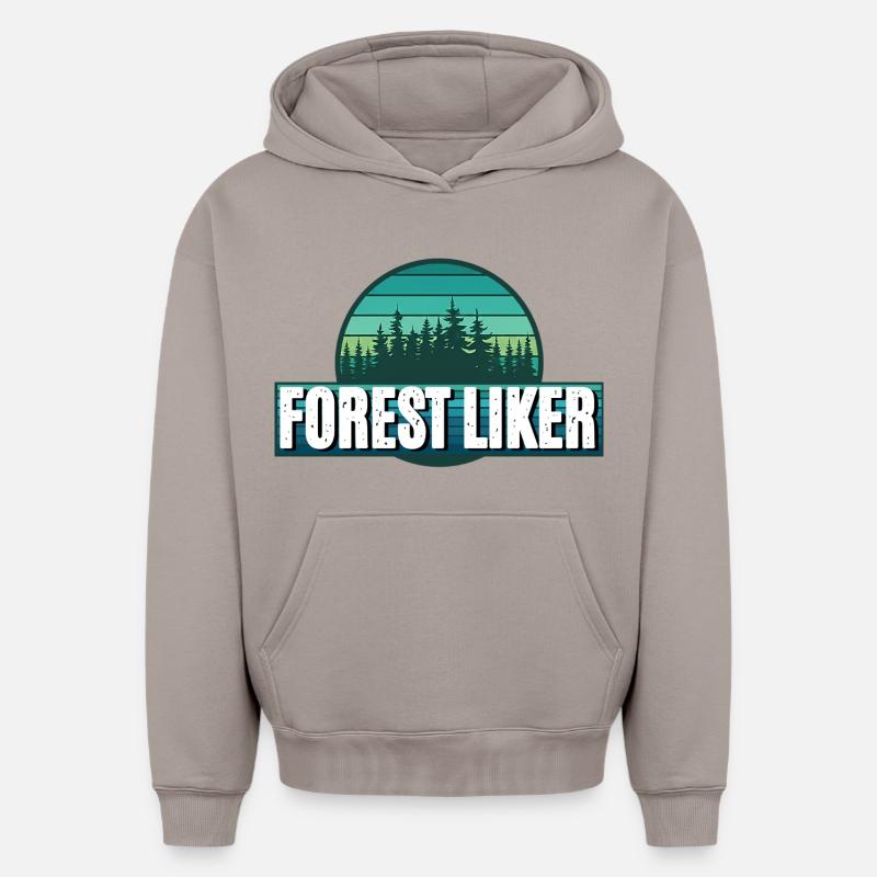 Forest Liker - Sweat à capuche unisexe oversize épais SPREAD - taupe