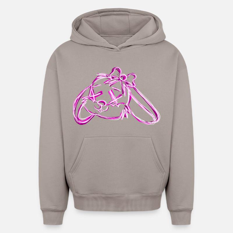 Rose Lapin Mort - Sweat à capuche unisexe oversize épais SPREAD - taupe