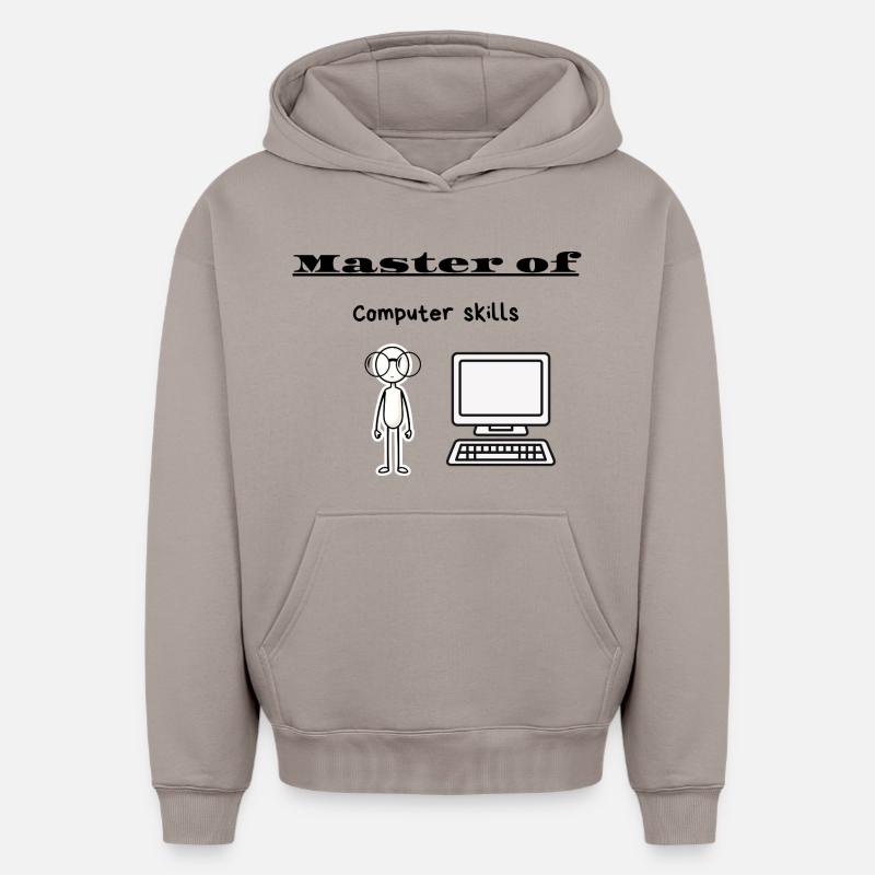 Master en informatique - Sweat à capuche unisexe oversize épais SPREAD - taupe