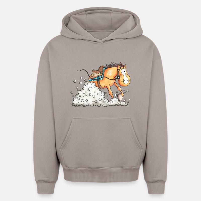 Sliding stop - Sweat à capuche unisexe oversize épais SPREAD - taupe