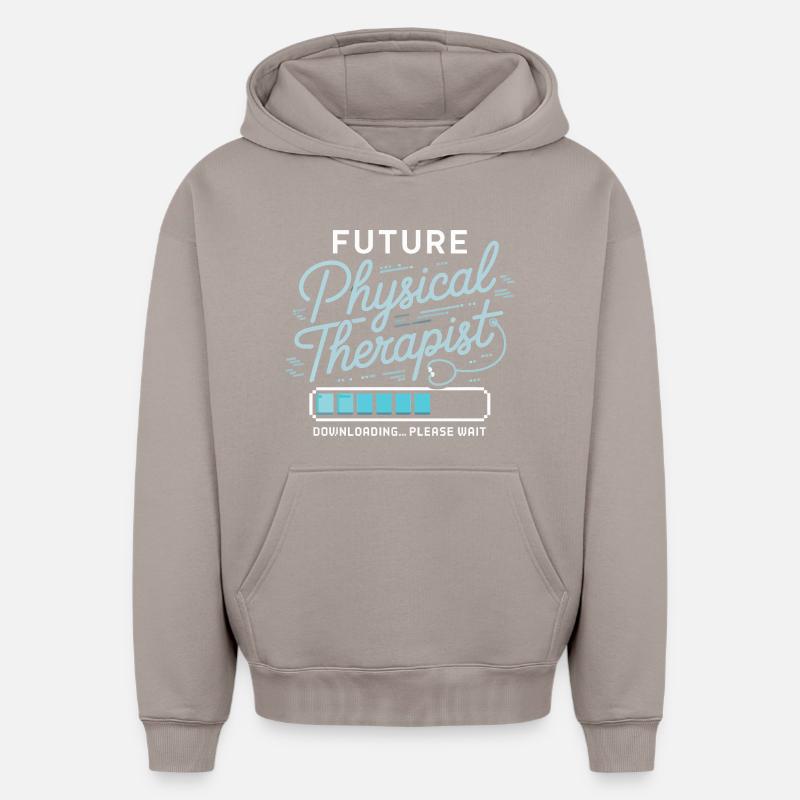 Futur physiothérapeute - Sweat à capuche unisexe oversize épais SPREAD - taupe