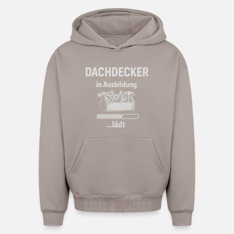 Couvreur en formation invite - Sweat à capuche unisexe oversize épais SPREAD - taupe
