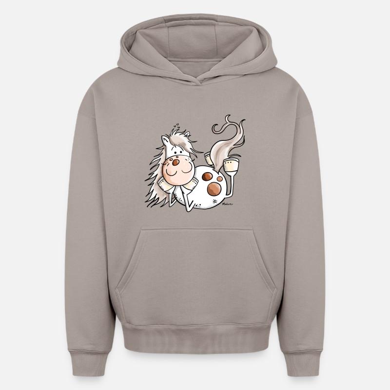 Mignon Cheval - Sweat à capuche unisexe oversize épais SPREAD - taupe