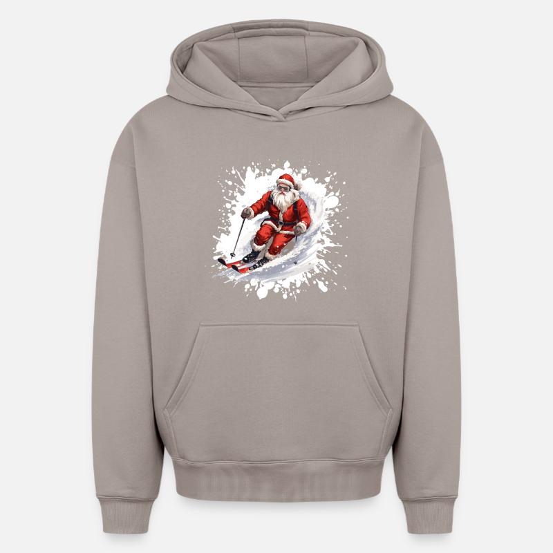 Père Noël Ski Ski - Sweat à capuche unisexe oversize épais SPREAD - taupe