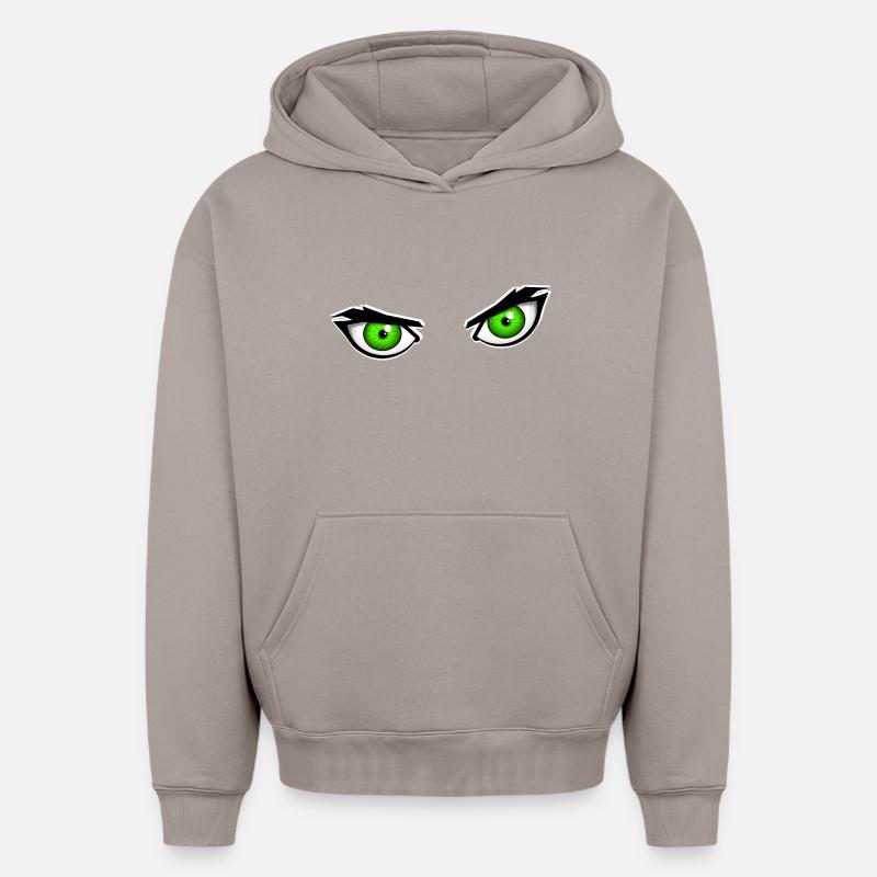 Yeux verts - Sweat à capuche unisexe oversize épais SPREAD - taupe