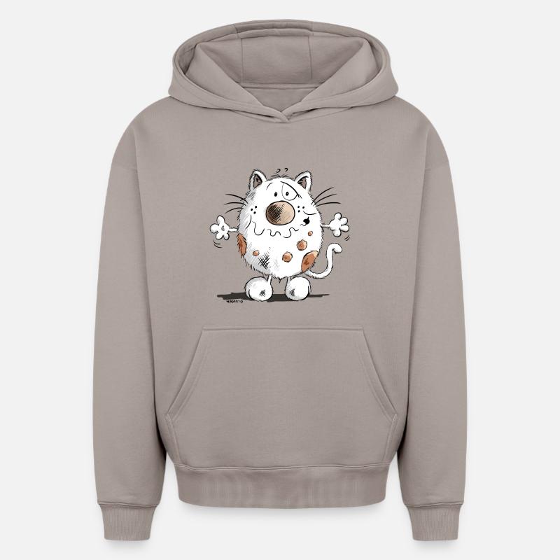 Mignon chat comique - Sweat à capuche unisexe oversize épais SPREAD - taupe