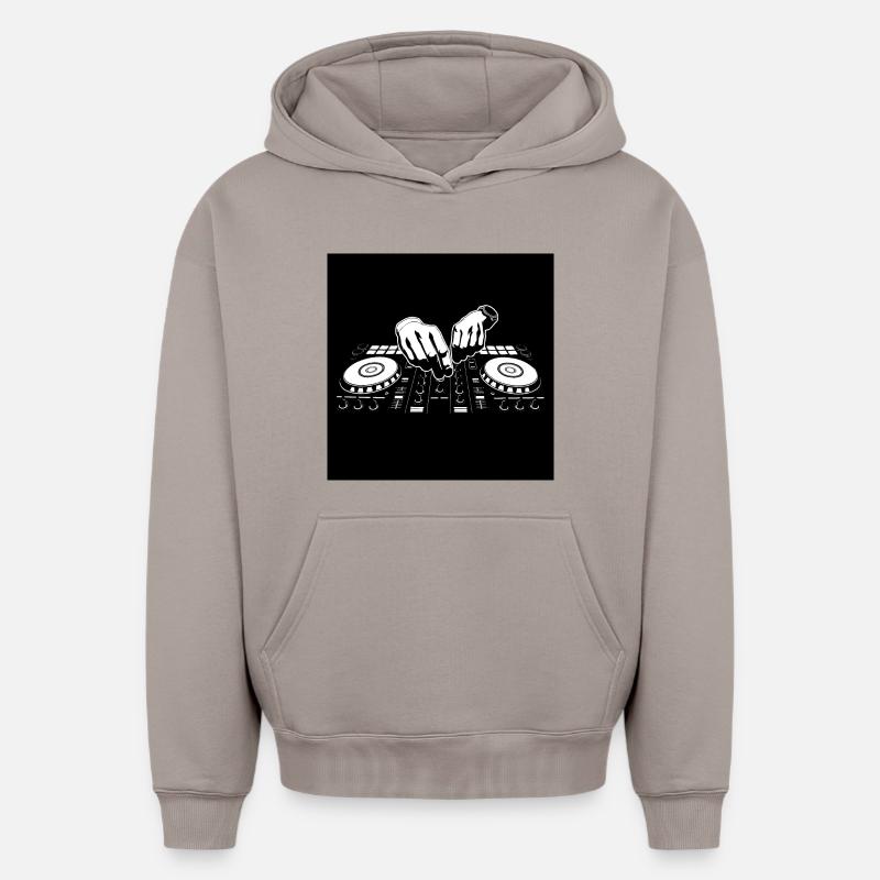 Masque DJ - Sweat à capuche unisexe oversize épais SPREAD - taupe