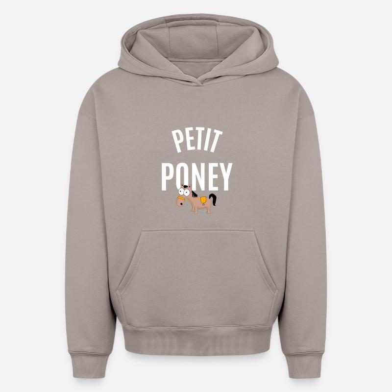 Petit poney - Sweat à capuche unisexe oversize épais SPREAD - taupe
