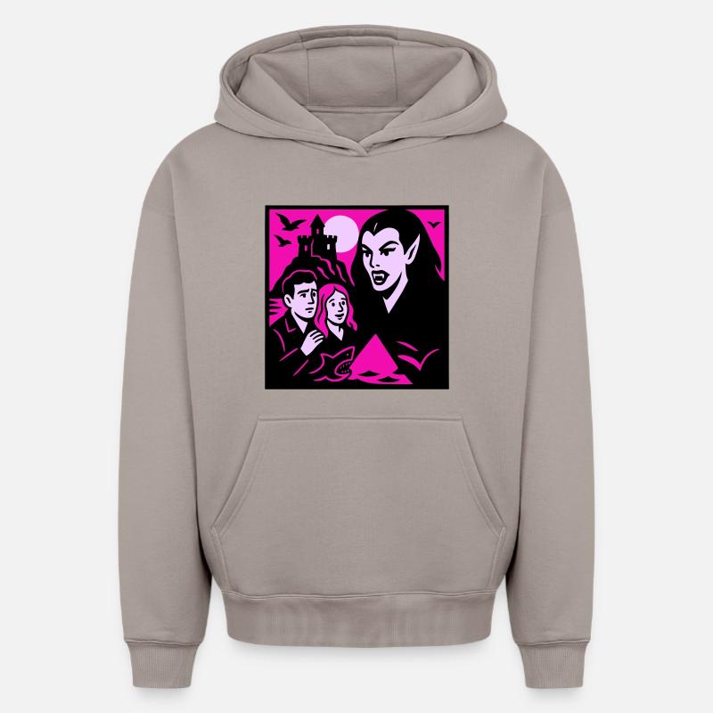 Vampire Countess - Oversized Heavyweight Unisex Hoodie - taupe