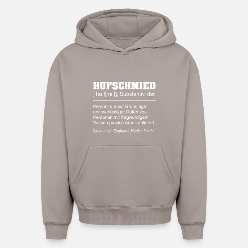 Définition du maréchal-ferrant : Drôle - Sweat à capuche unisexe oversize épais SPREAD - taupe