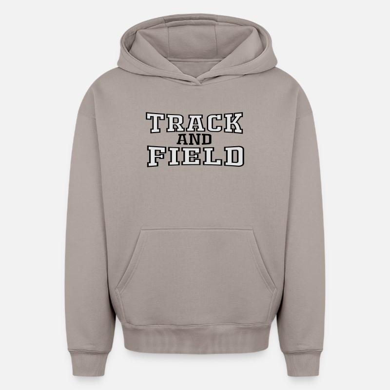 Track and Field - Sweat à capuche unisexe oversize épais SPREAD - taupe