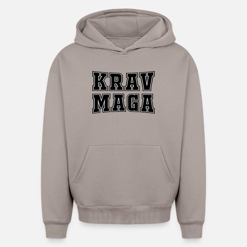 Krav - Sweat à capuche unisexe oversize épais SPREAD - taupe