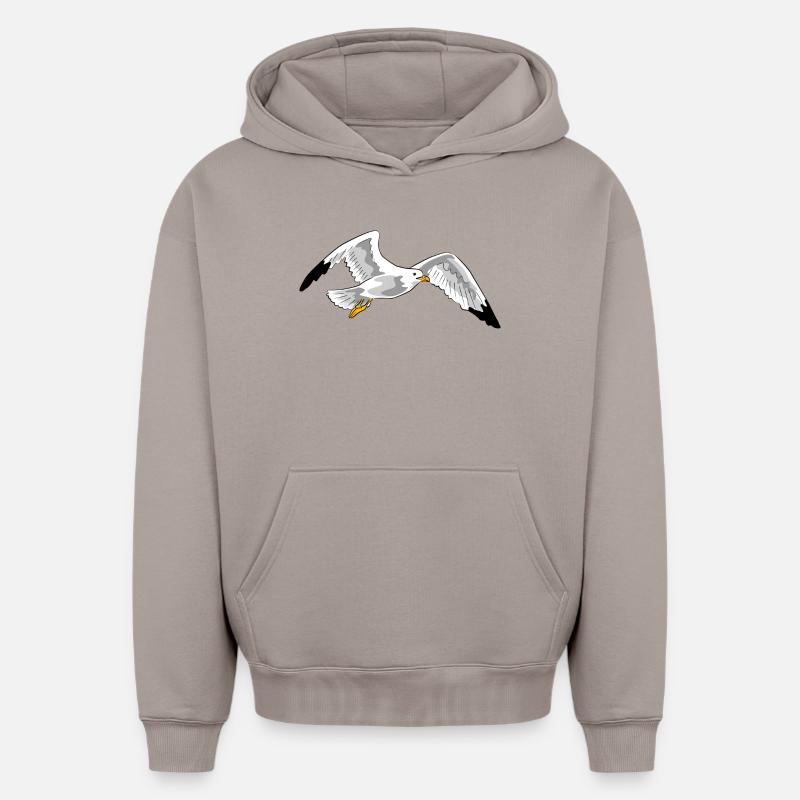 mouette - Sweat à capuche unisexe oversize épais SPREAD - taupe
