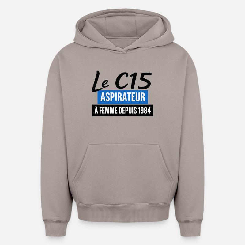 C15 - Sweat à capuche unisexe oversize épais SPREAD - taupe