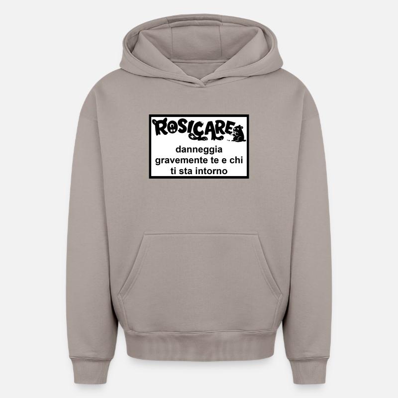 Design Humour Rosicone - Sweat à capuche unisexe oversize épais SPREAD - taupe
