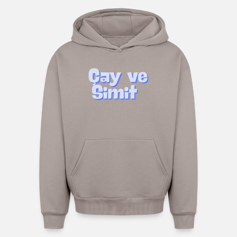 Cay et Simit - Sweat à capuche unisexe oversize épais SPREAD - taupe