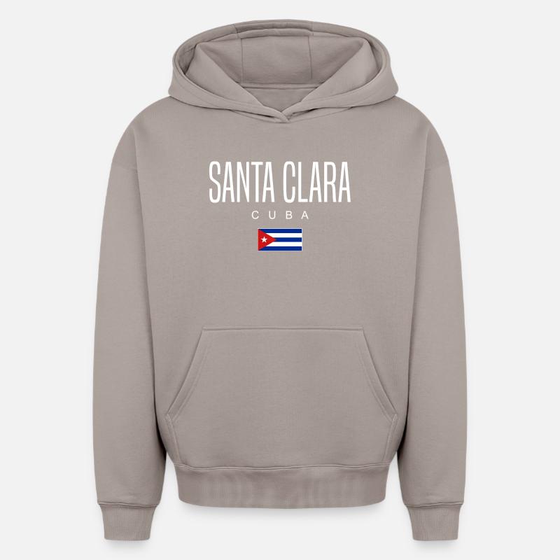 Santa Clara Cuba Cubains - Sweat à capuche unisexe oversize épais SPREAD - taupe
