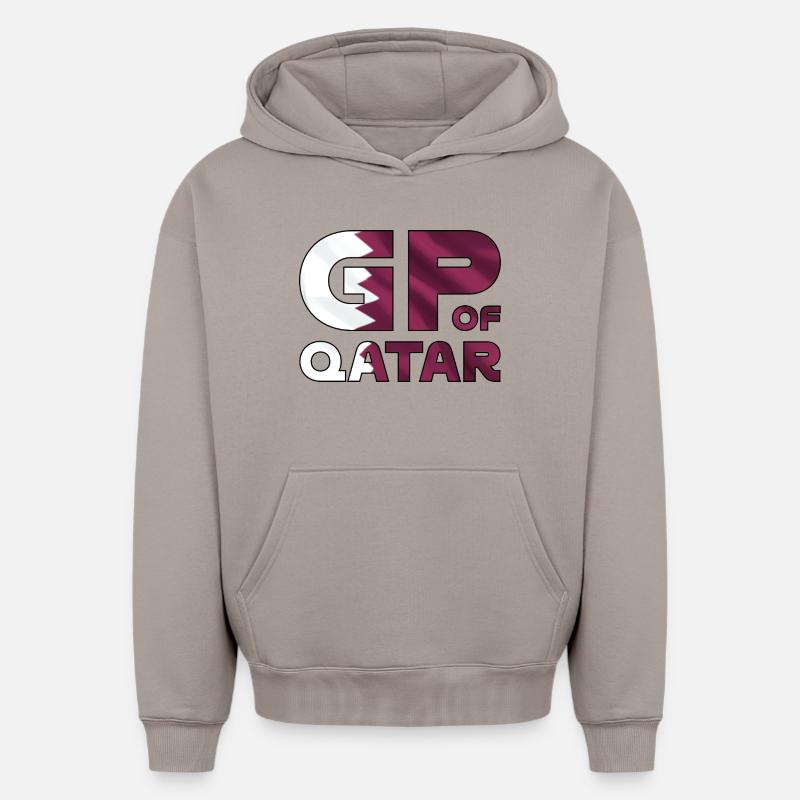 qatar_gp - Sweat à capuche unisexe oversize épais SPREAD - taupe