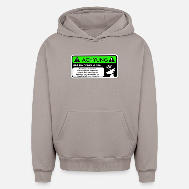 Warning - Sweat à capuche unisexe oversize épais SPREAD - taupe