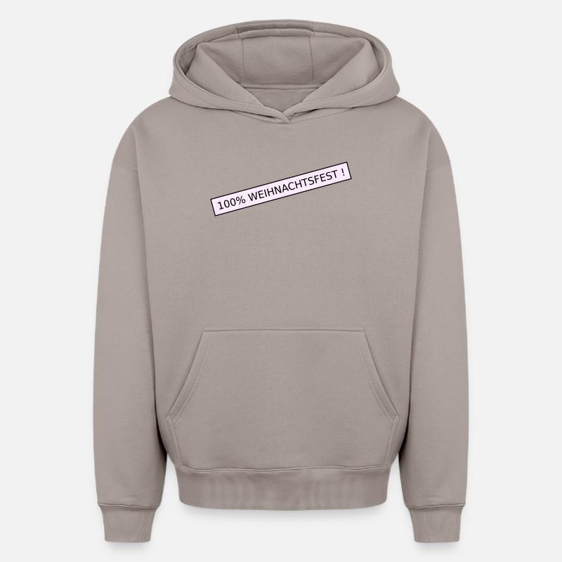 Noël à 100 % - Sweat à capuche unisexe oversize épais SPREAD - taupe
