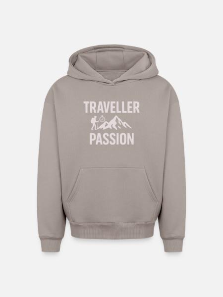 Reiseleidenschaft Bergwandern - Traveller Passion - Oversized Heavyweight Unisex Hoodie - Taupe