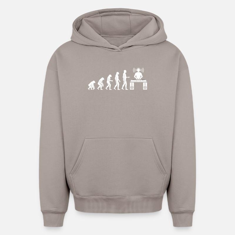 Evolution der Beats: DJ-Frontier - Oversized Heavyweight Unisex Hoodie - Taupe