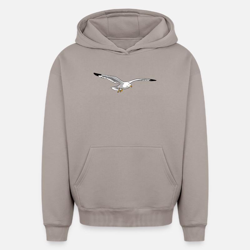 mouette - Sweat à capuche unisexe oversize épais SPREAD - taupe