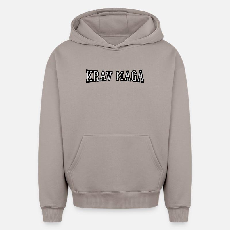 Krav Maga - Sweat à capuche unisexe oversize épais SPREAD - taupe