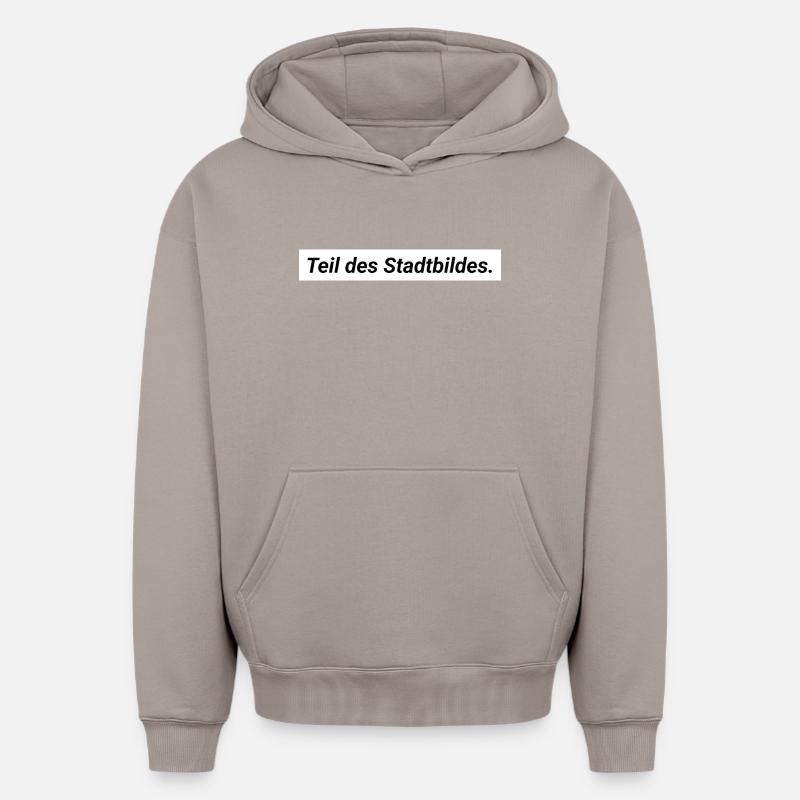 Déclaration sur le paysage urbain Merz Démocratie Diversité - Sweat à capuche unisexe oversize épais SPREAD - taupe
