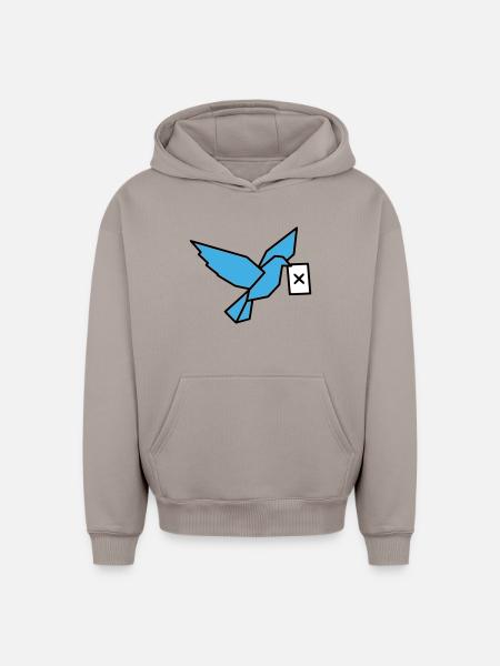 Brieftaube Wahlzettel Vogel Bunt - Oversized Heavyweight Unisex Hoodie - Taupe
