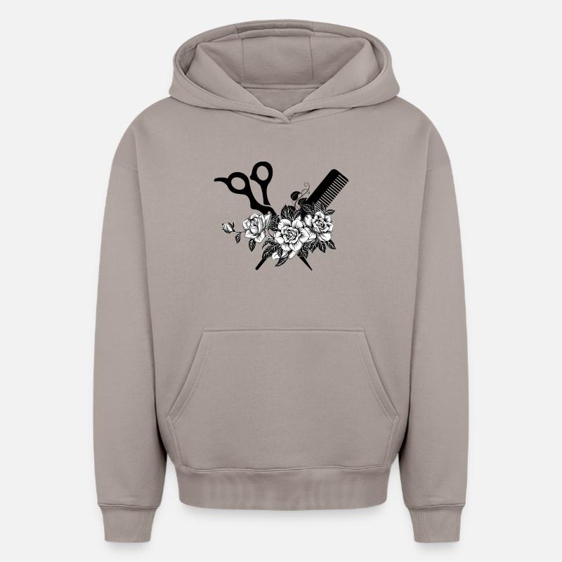 Idée cadeau coiffeur  - Sweat à capuche unisexe oversize épais SPREAD - taupe