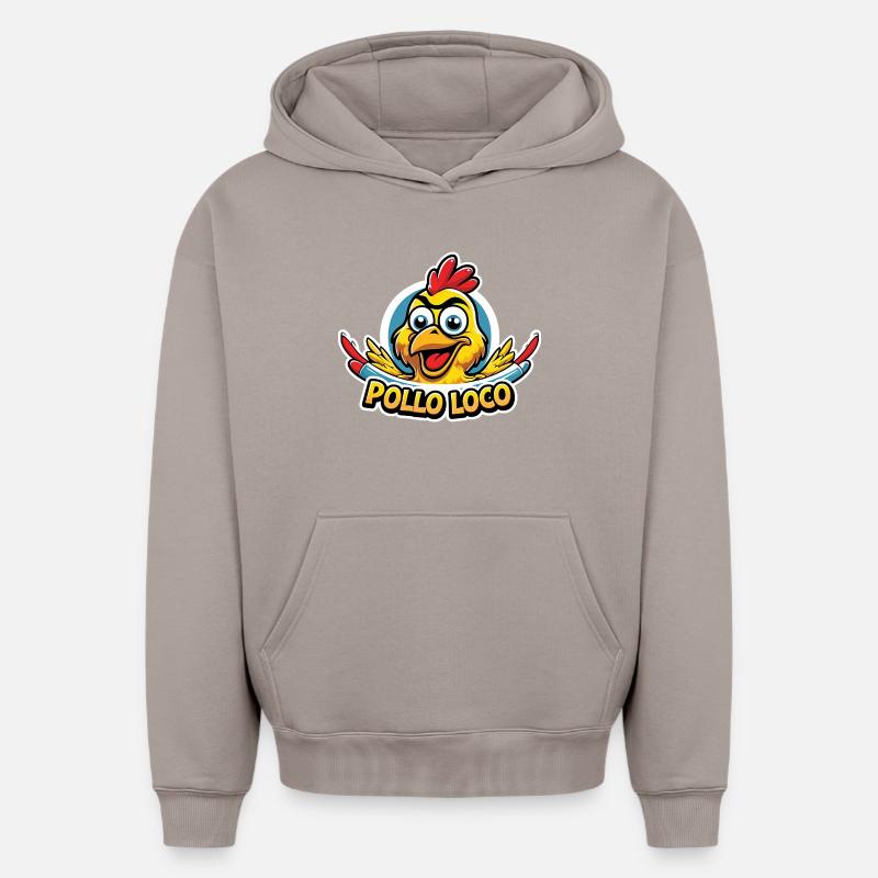 Pollo Loco - Sweat à capuche unisexe oversize épais SPREAD - taupe