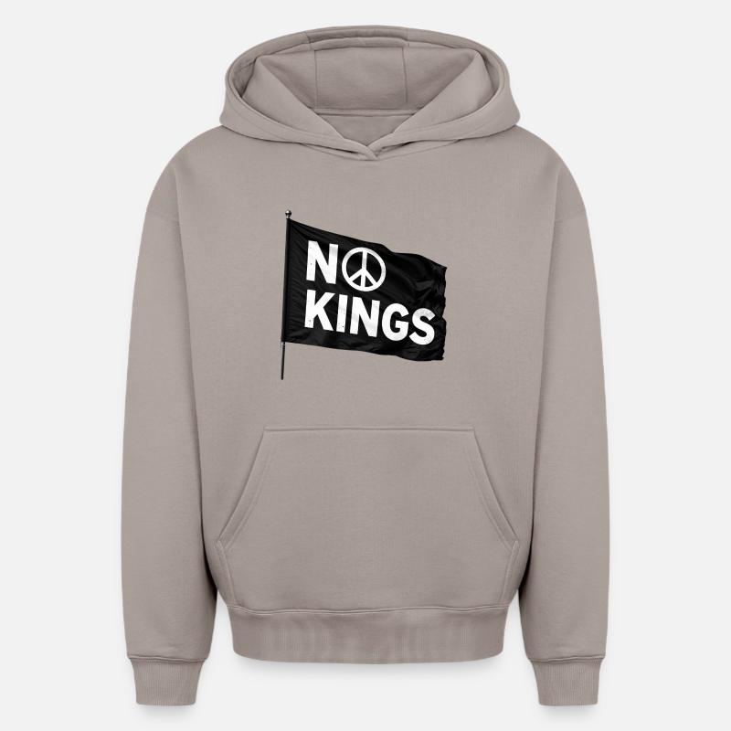PAS DE ROIS Paix - Sweat à capuche unisexe oversize épais SPREAD - taupe