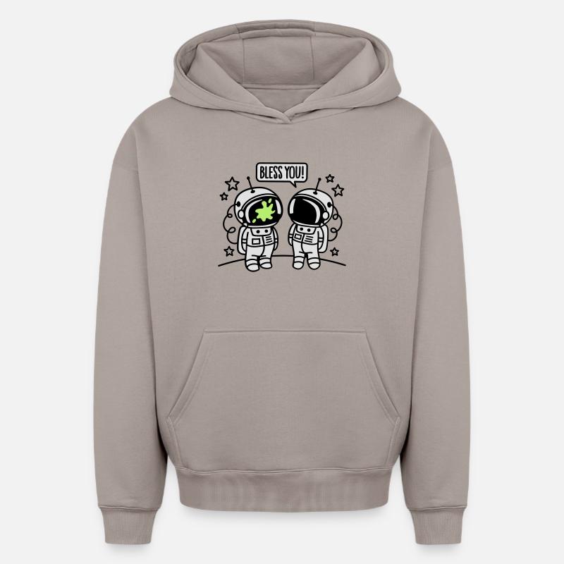 Bless you! - Sweat à capuche unisexe oversize épais SPREAD - taupe