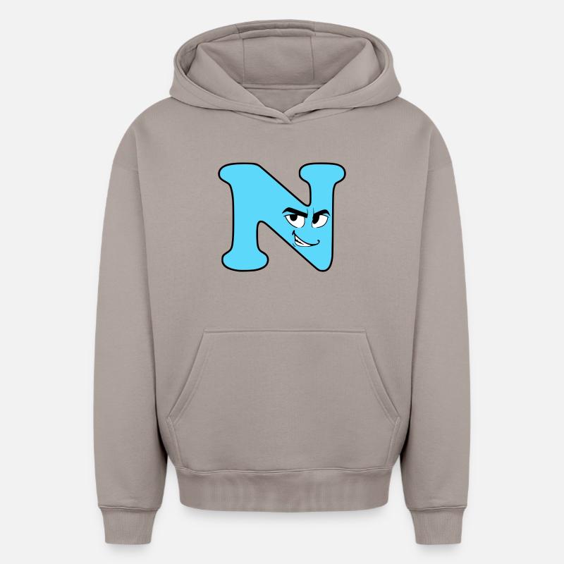 N - Sweat à capuche unisexe oversize épais SPREAD - taupe