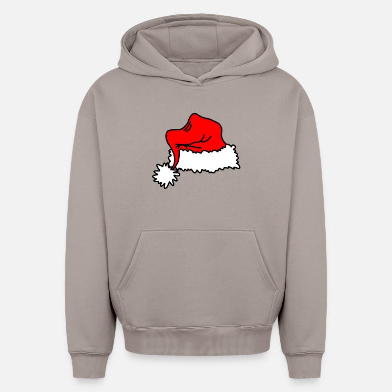 Chapeau de Noël rouge - Sweat à capuche unisexe oversize épais SPREAD - taupe