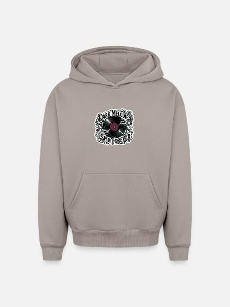 Dark Melodies Spin Forever - Oversized Heavyweight Unisex Hoodie - taupe