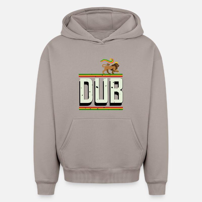 Dub Reggae - Sweat à capuche unisexe oversize épais SPREAD - taupe