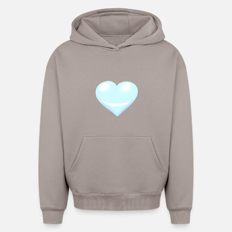 Coeur Coeurs Emotion Visage - Sweat à capuche unisexe oversize épais SPREAD - taupe