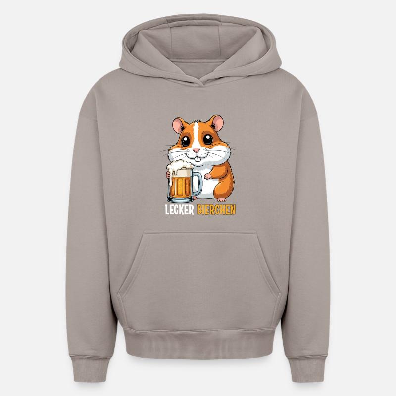 Lecker Bierchen - Oversized Heavyweight Unisex Hoodie - Taupe