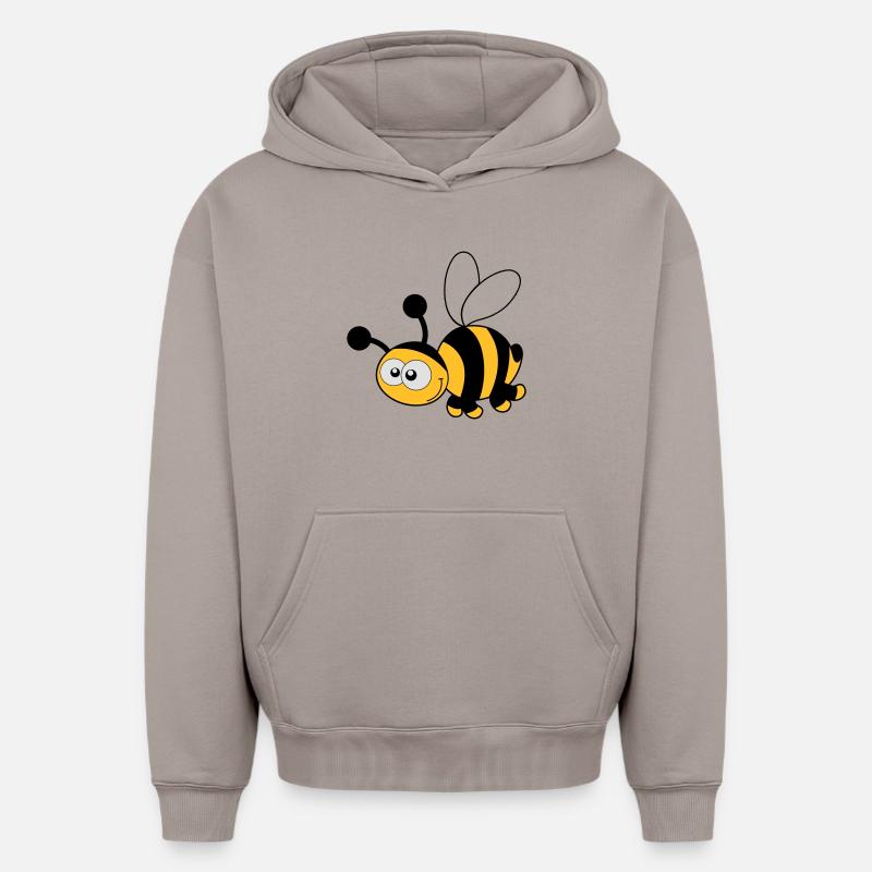 Bee - Bee - Miel - Sweat à capuche unisexe oversize épais SPREAD - taupe