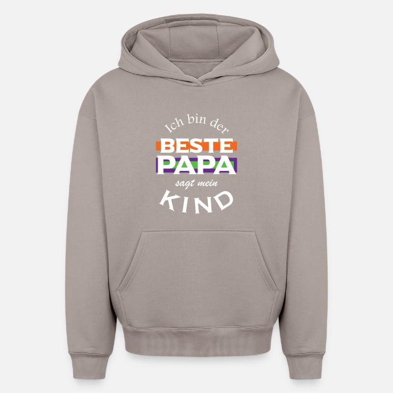Je suis le meilleur papa - Sweat à capuche unisexe oversize épais SPREAD - taupe