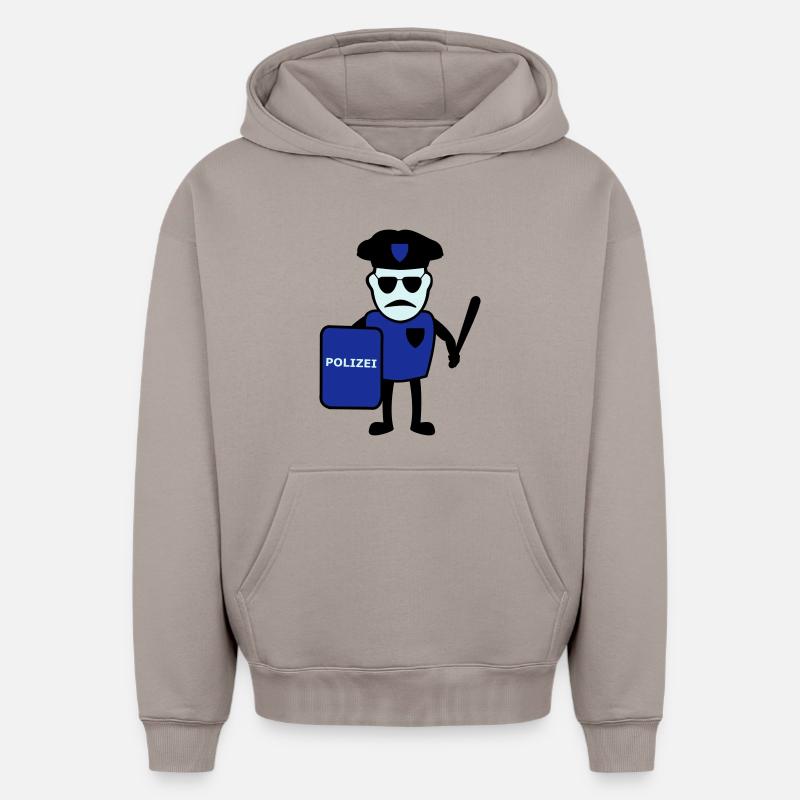 Policeman avec matraque - Sweat à capuche unisexe oversize épais SPREAD - taupe