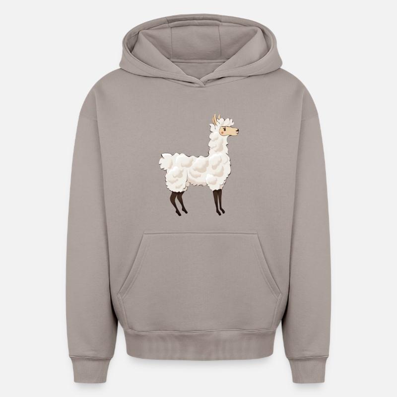 Lama - Sweat à capuche unisexe oversize épais SPREAD - taupe