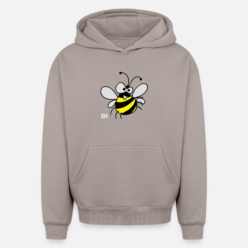 Abeille - Sweat à capuche unisexe oversize épais SPREAD - taupe