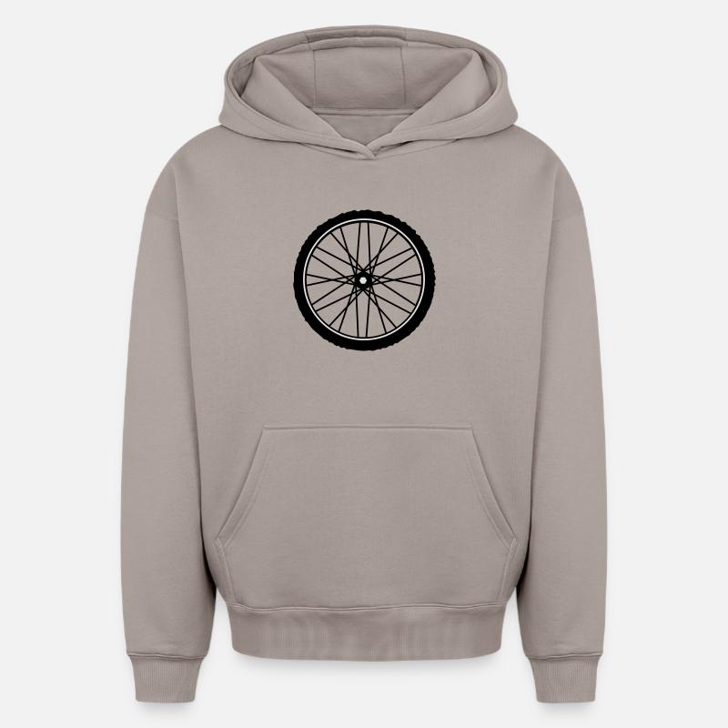 Un pneu de vélo - Sweat à capuche unisexe oversize épais SPREAD - taupe