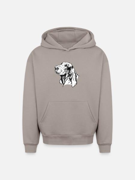 Bracco Italiano Portrait - Oversized Heavyweight Unisex Hoodie - taupe